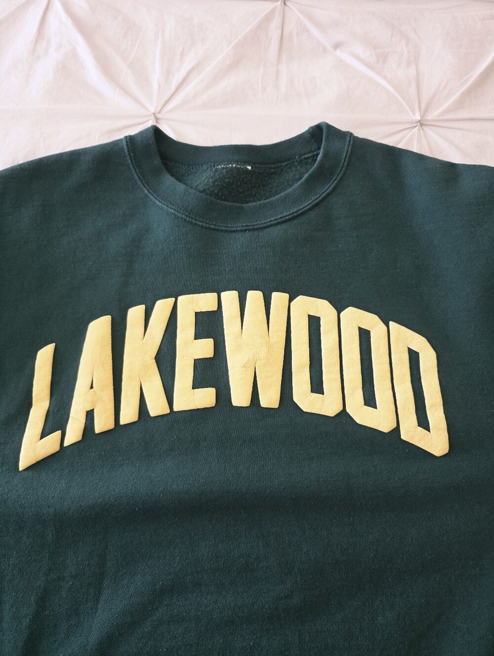 Vintage Lakewood College Crewneck Sweatshirt Green Pullover - Picture 2 of 5